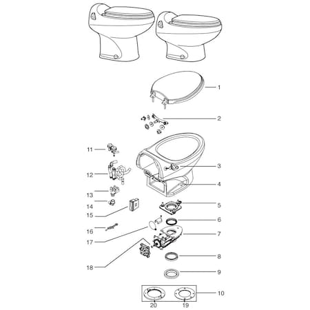Thetford ARIA MECH. PLATE PKG. WHITE 19624